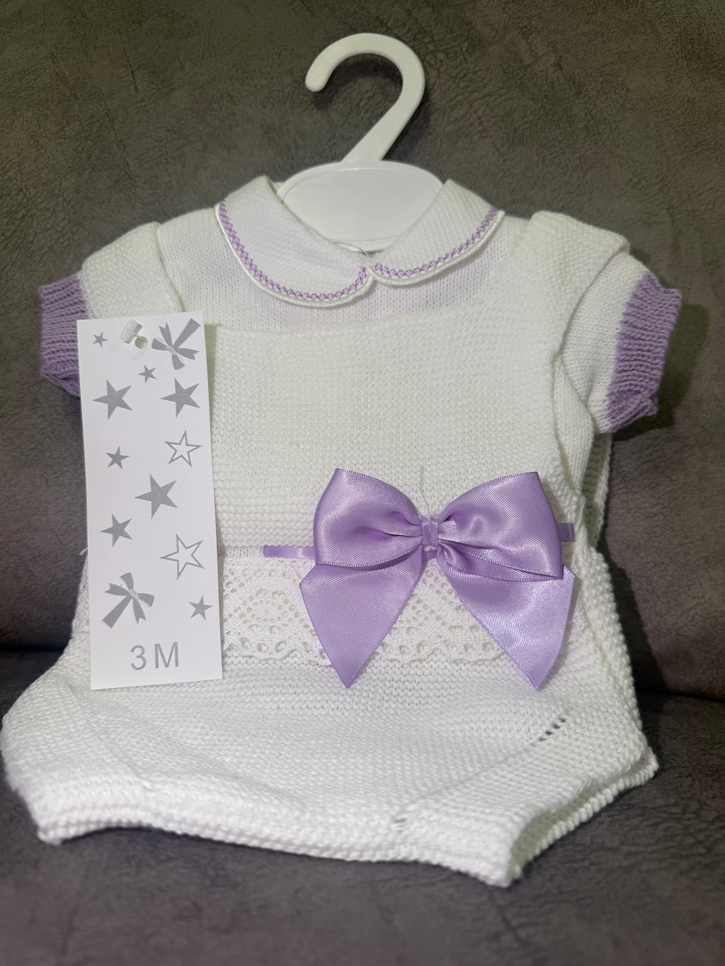 Purple bow romper