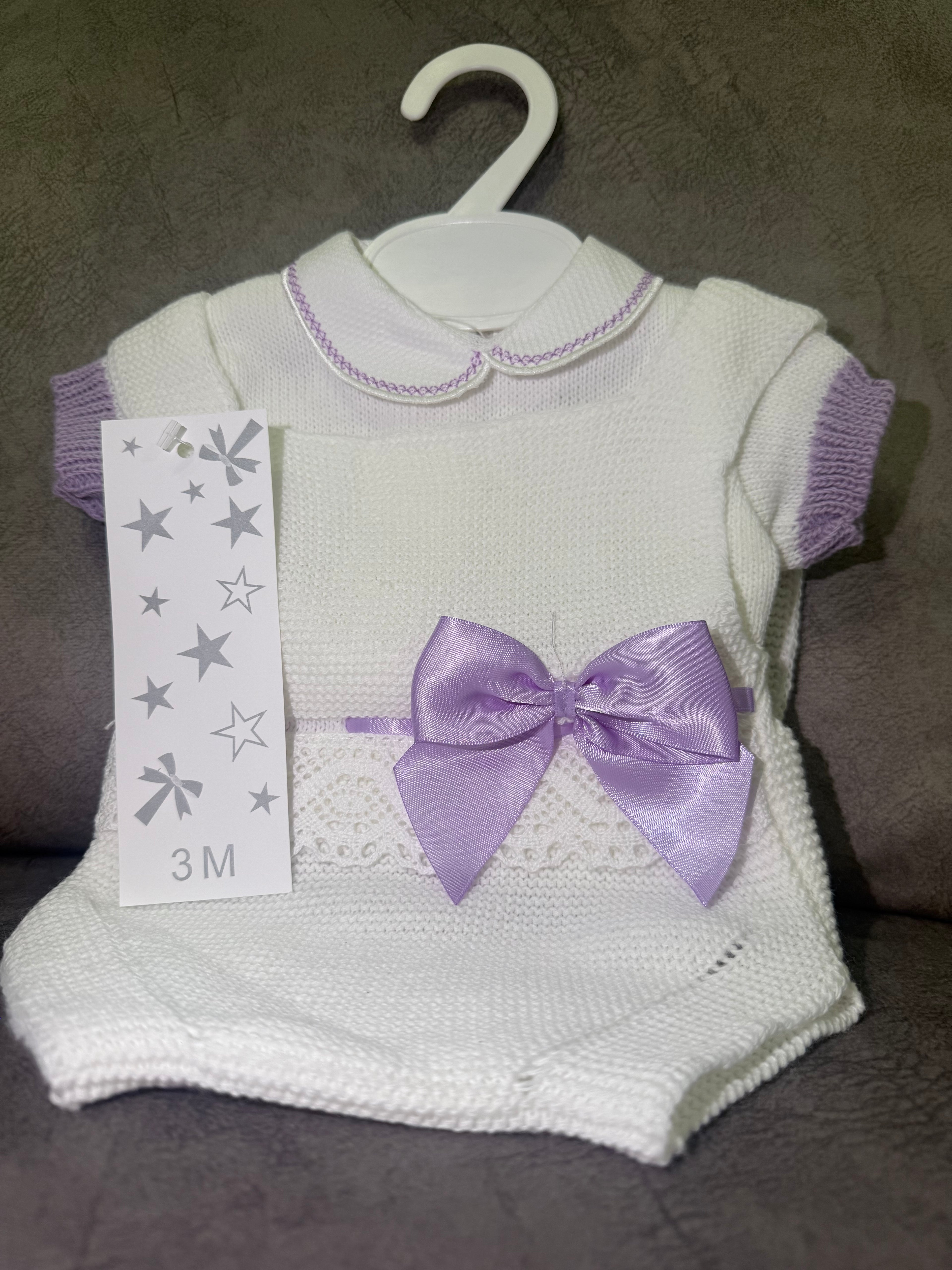Purple bow romper