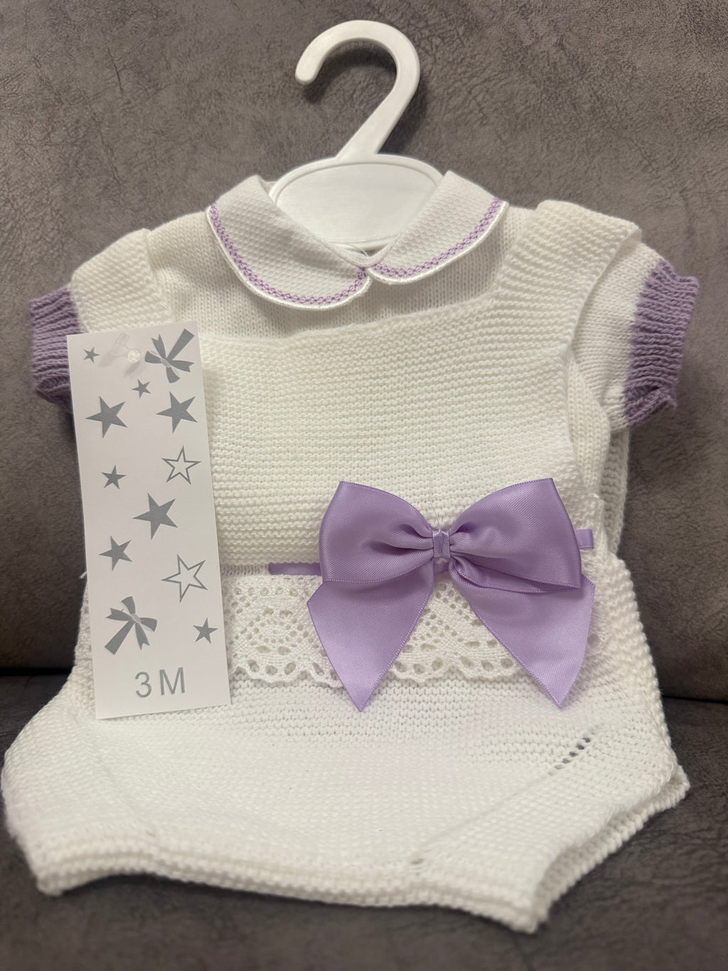 Purple bow romper