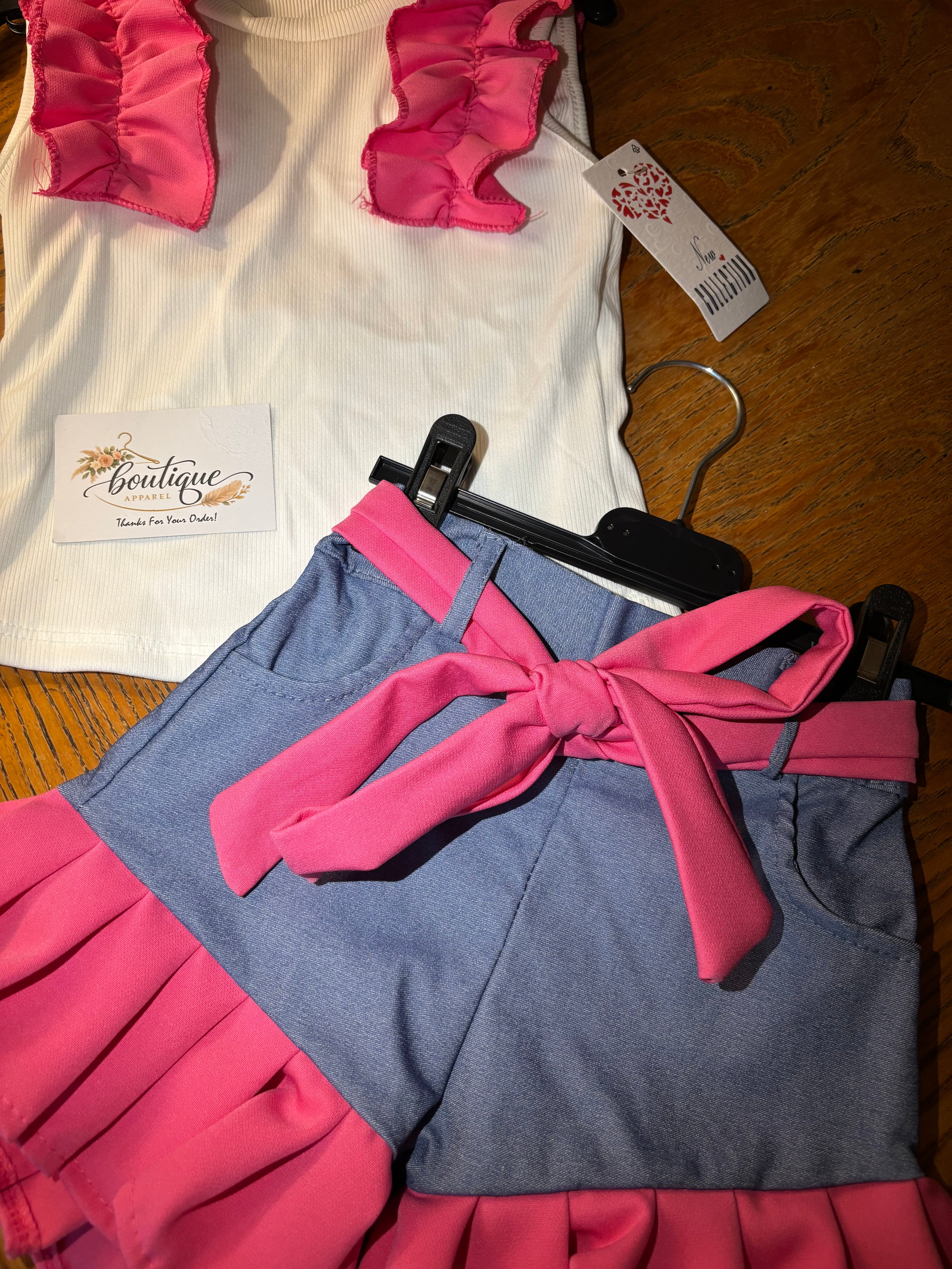 Girls frilly short set