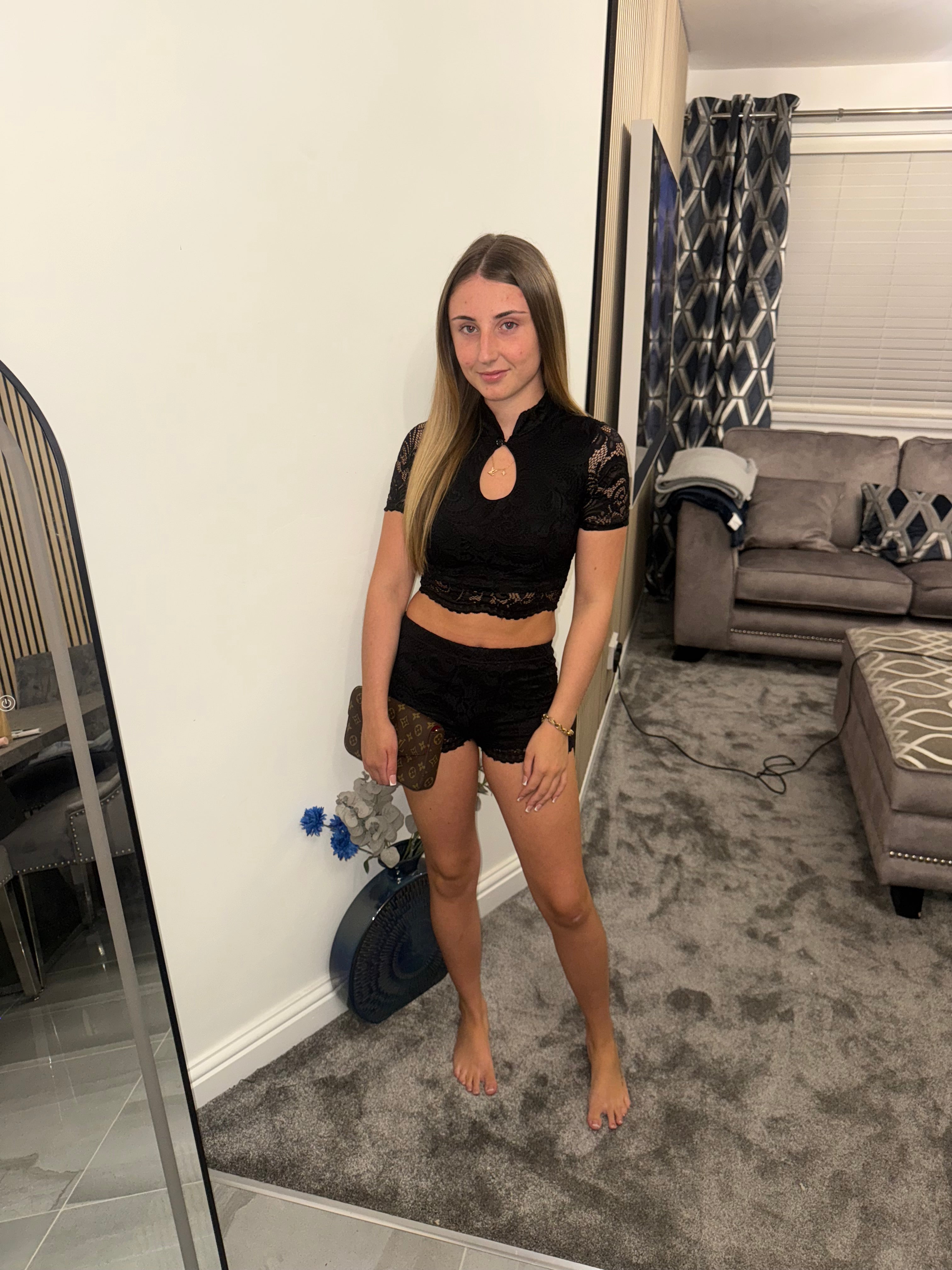 Laced short set