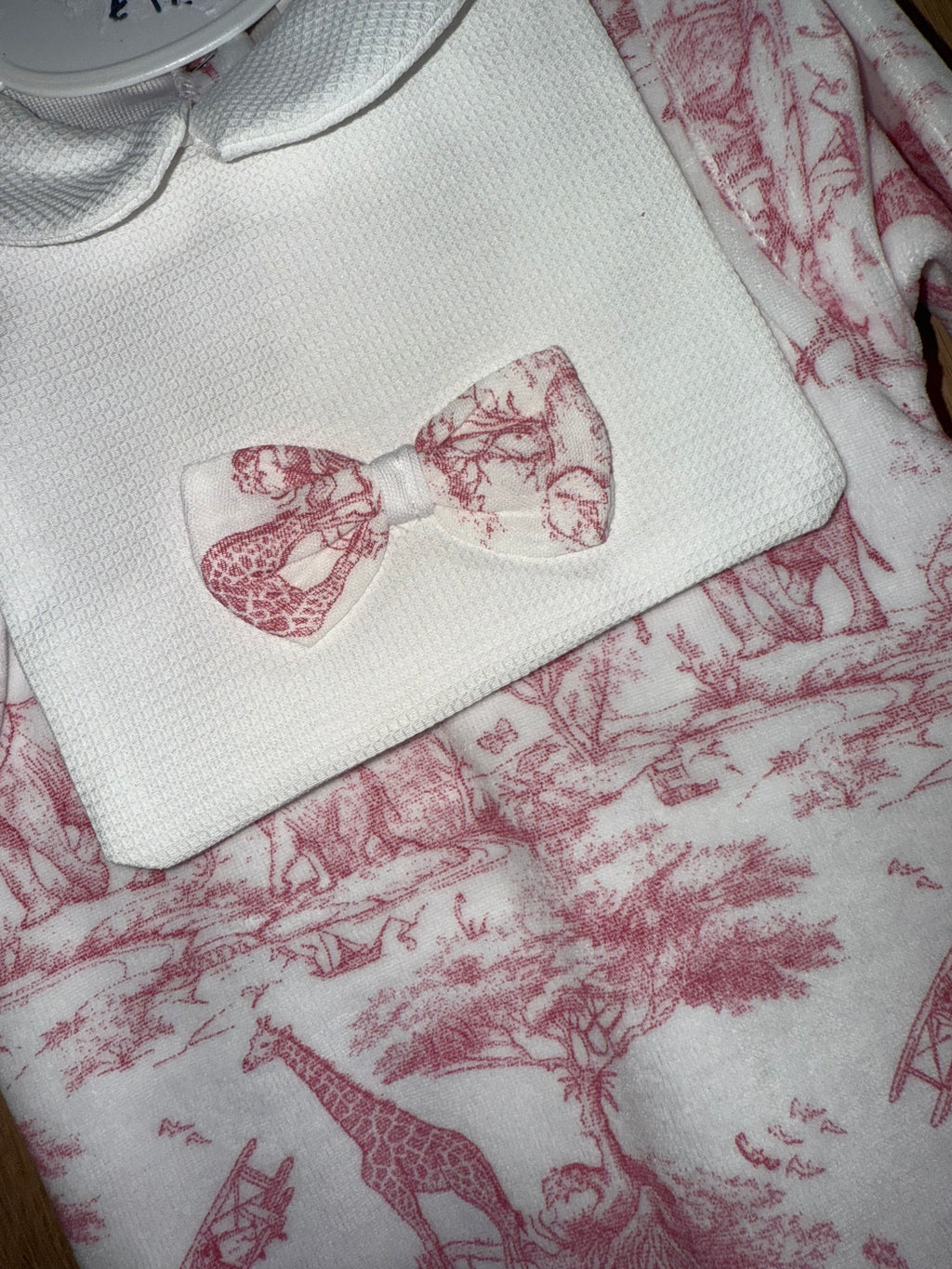 Girls safari print baby grow