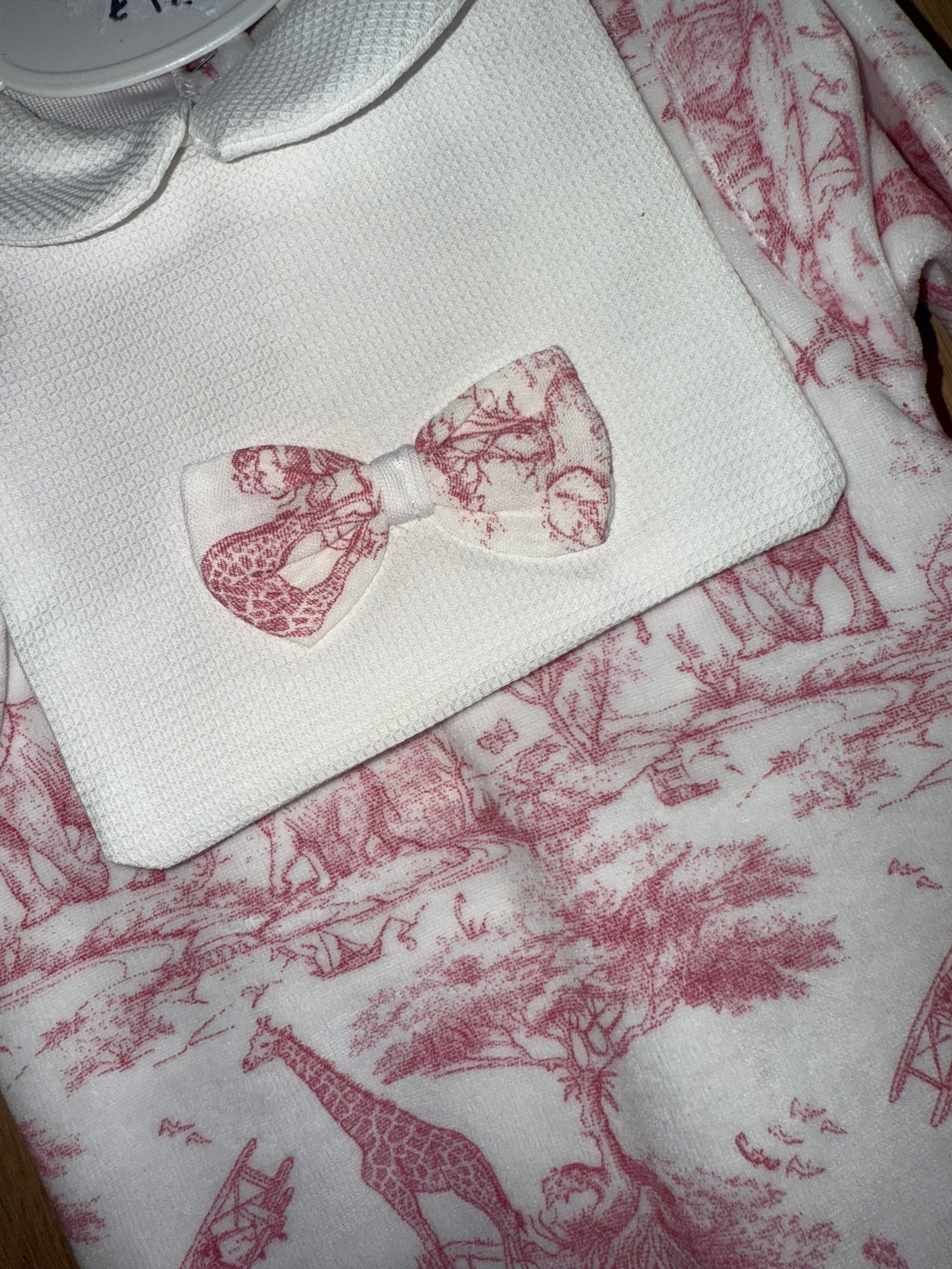 Girls safari print baby grow