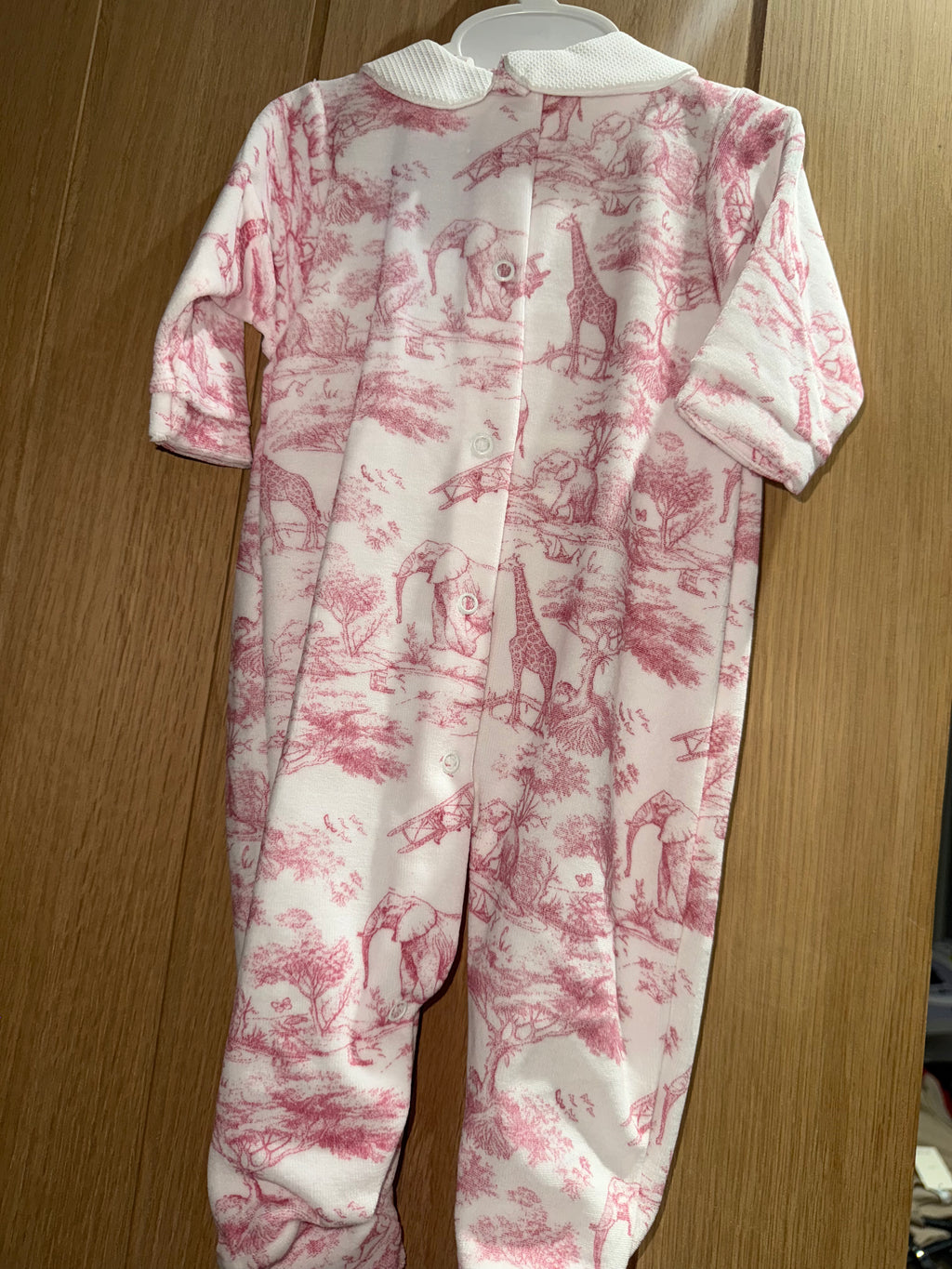 Girls safari print baby grow